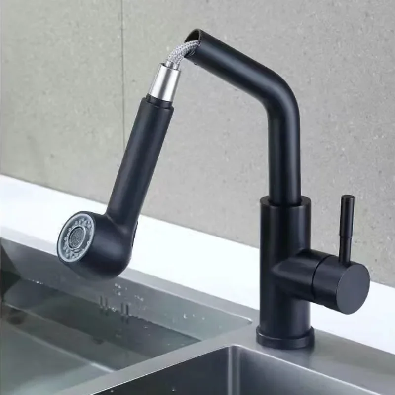 Kitchen Hot and Cold Faucet Stainless Steel Pull Out Faucet Dish Sink Tap Universal Faucet Kitchen Accessories Shower Faucet