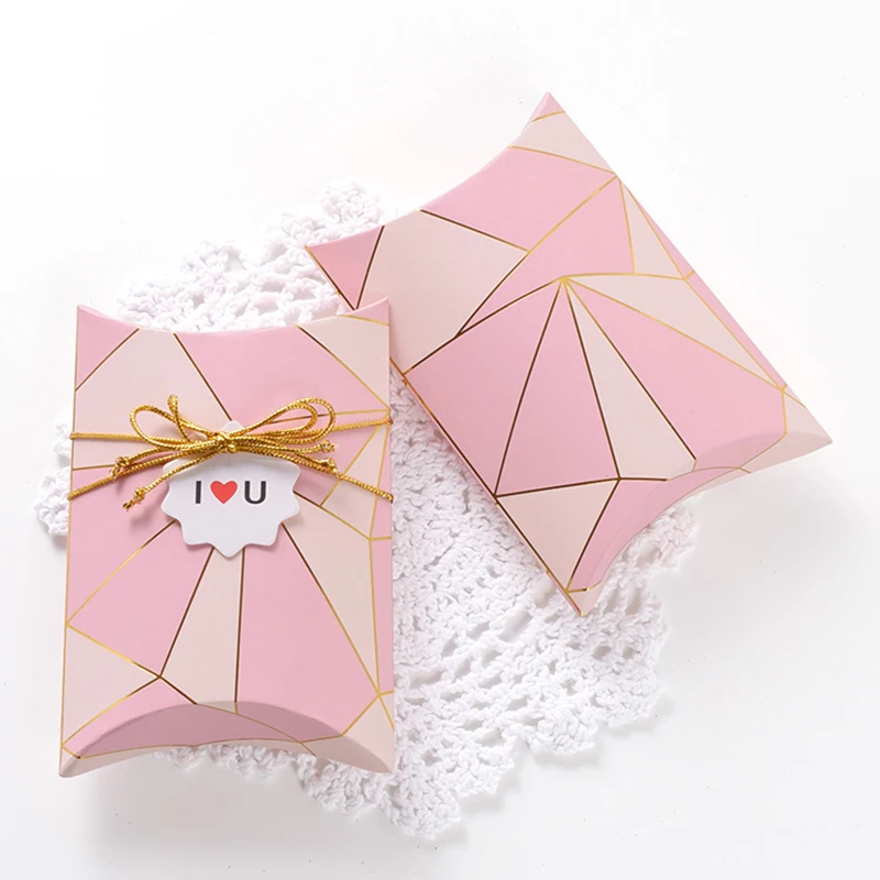 Kraft Paper Pillow Gift Boxes 50PCS for Jewelry Candy Party Favors Weddings Birthdays Packaging Small Business Wholesale