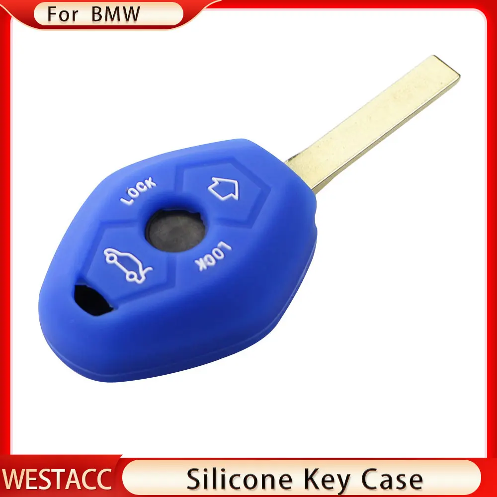 Silicon Car Fob Case Holder Shell Protector Key Cover Fit for BMW X3 X5 Z3 Z4 3 5 7 Series E38 E39 E46 E83 M5 325i 2 Button Key