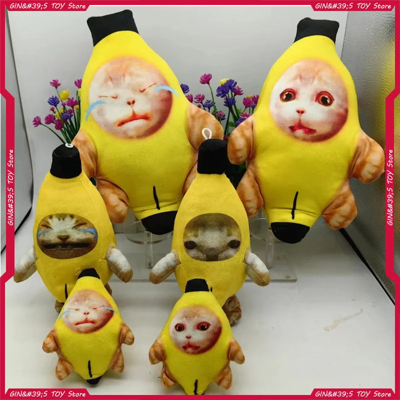 Crying Banana Cat Plush Kids Pendant Noisy Doll Keychain Funny Pendant Friend Gift Cute Ornament Home Decoration Birthday Gift