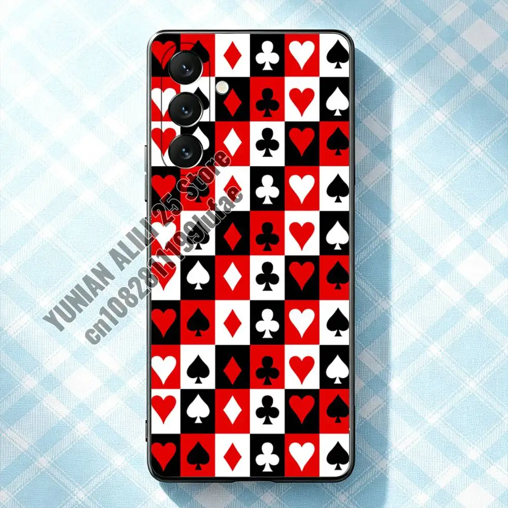 Poker Card Suit Art Phone Case for Samsung Galaxy S21 S22 S23 Ultra Plus S24 S25 S26 FE Lite TPU Protector 6