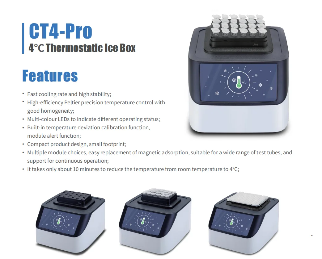 IKEME 4℃ Thermostatic Digital Ice Box Laboratory Cooling Machine for Serum Coagulation Electrophoresis DNA Amplification Dry Bat