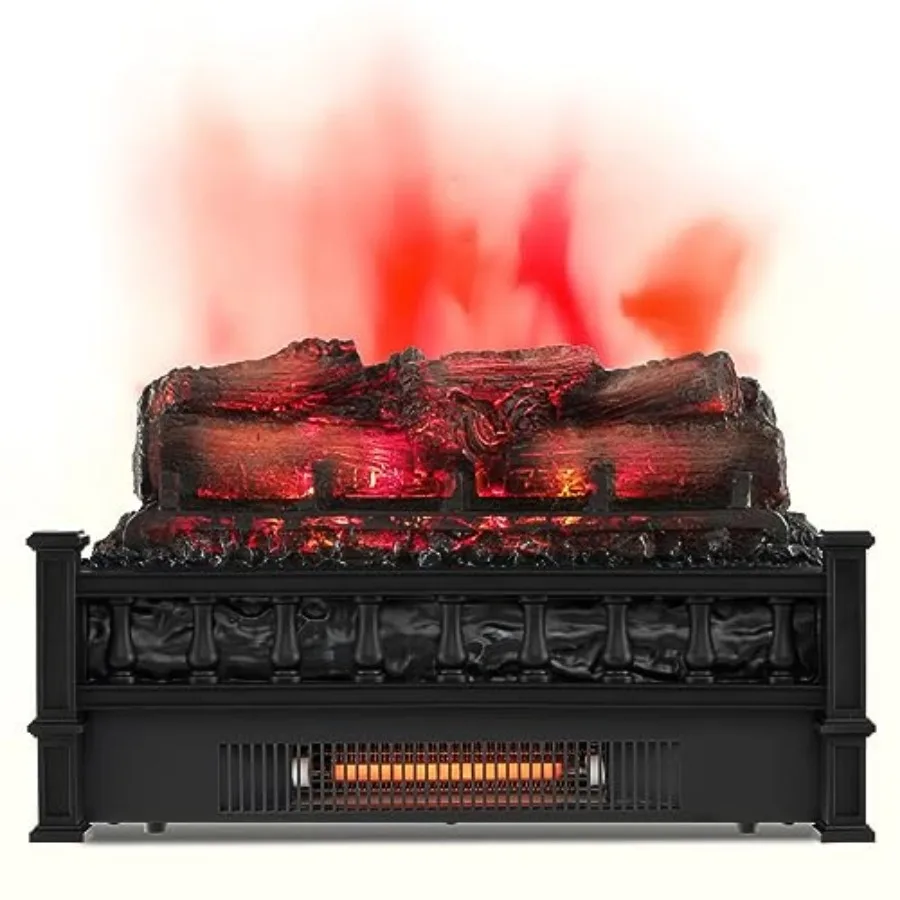 

Electric Fireplace Insert Logs 20-Inch Infrared Quartz Fake Fireplace Heater with Realistic Birchwood Logs for Cozy Living Room