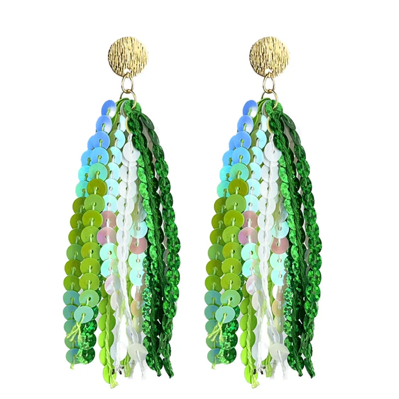 NEW!!! 2025 St Patricks Day Lightweight Sparkle Sequin Earrings!!! Green St. Patrick's Day Earrings for Women - Shamrock