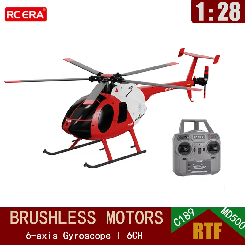 New Rc Era New 1:28 C189 Bird Rc Helicopter Tusk Md500 Dual Brushless Simulation Model 6-axis Gyro Simulation Model Toys Gift