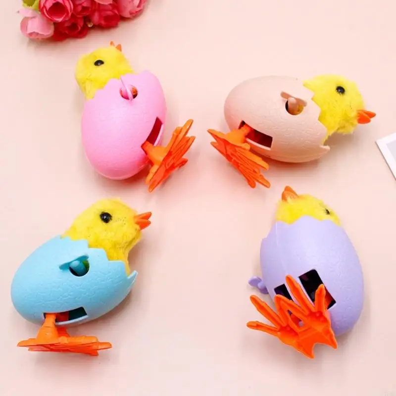 76HF Post-80s Cartoon Nostalgic Vintage Toy Baby Chick Easter Cartoon Mechanical Toy