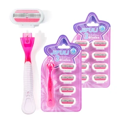 High Quality Safety Razor Blade Women Beauty Bikini Hair Removal Shaving Set Female Venus Shaver Replacement Heads
