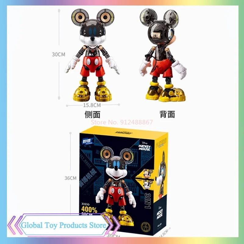 400% mickey mouse montagem modelo kit estilo cyber-punk coleção original figura de ação anime modelo periférico kt brinquedo ornamentos