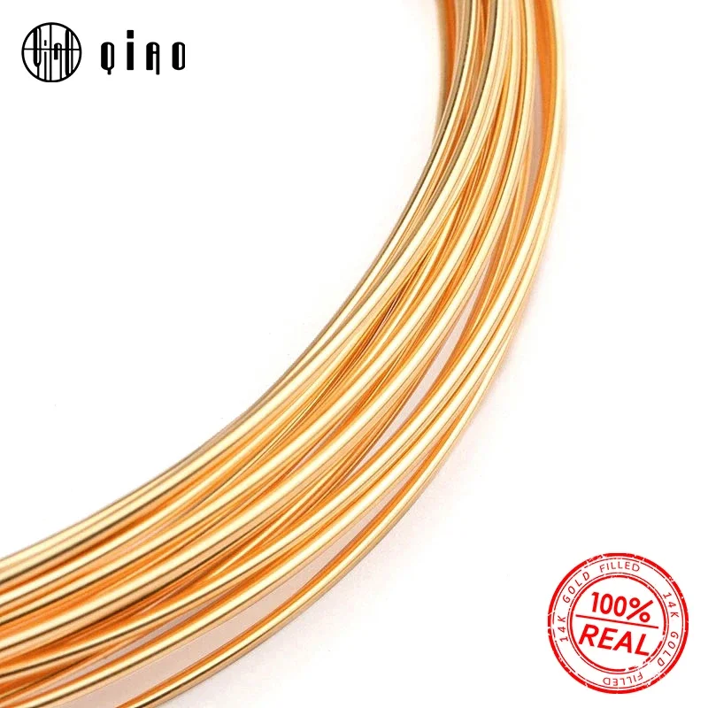 One Meter 14K Gold Filled Wires Half Hard Gold Filled Beading Wire Metel Thread 14K Gold Wire for Jewelry Making Earring DIY