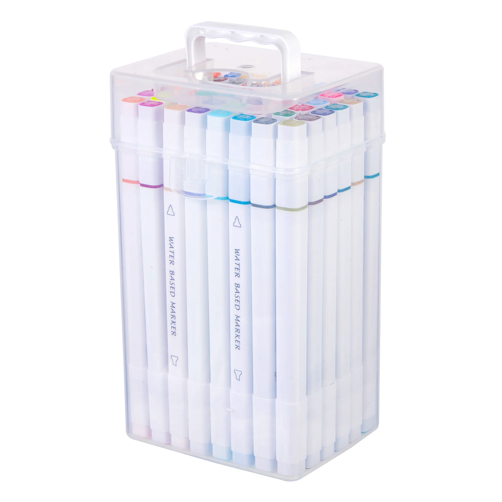 

48Pcs Dual Tip Marker Set Artist Pens Simple Design Portable Coloring Markers Drawing Supplies for Students Office