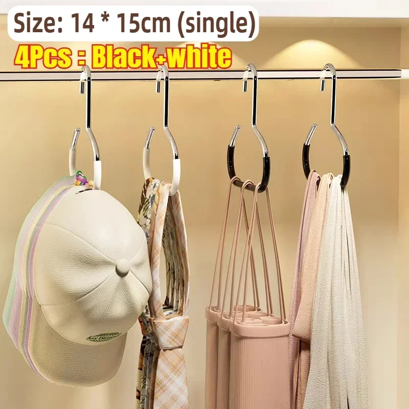 Tie Hanger Multifunction Hooks Circle Ring Hat Hanger Non-marking Non-slip Hat Storage Hook Scarf Towel Tie Hanging Rack