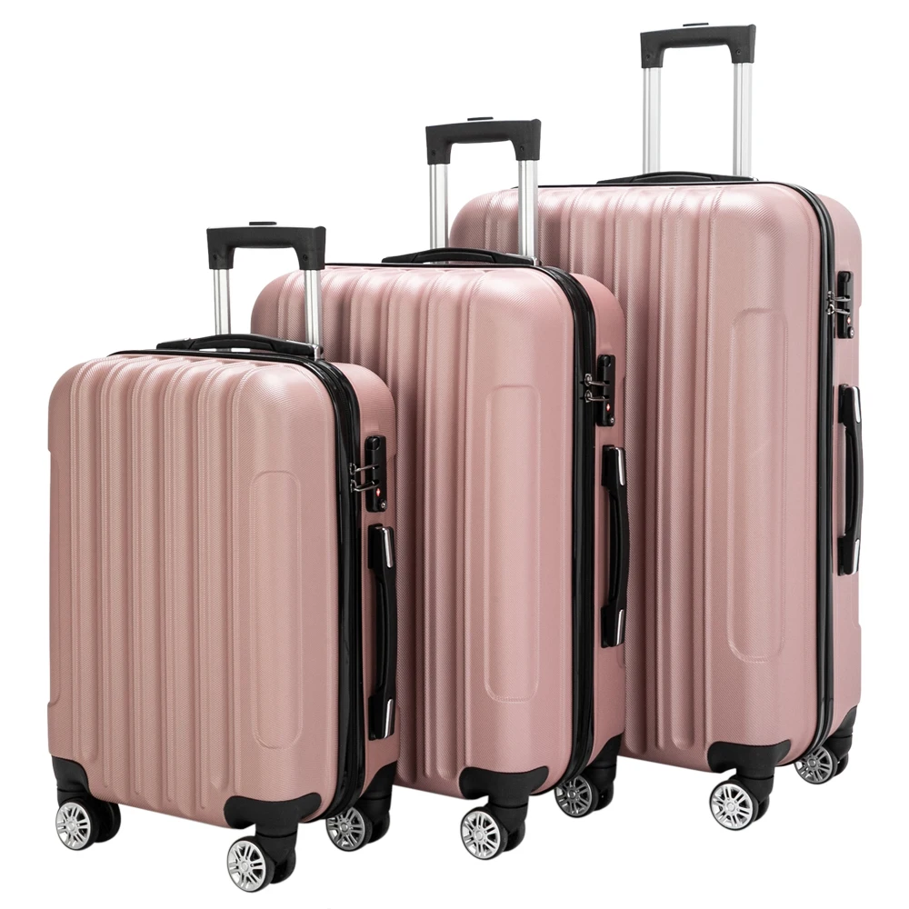 

3-in-1 Multifunctional Large Capacity Traveling Storage Suitcase Luggage Set Rose Gold