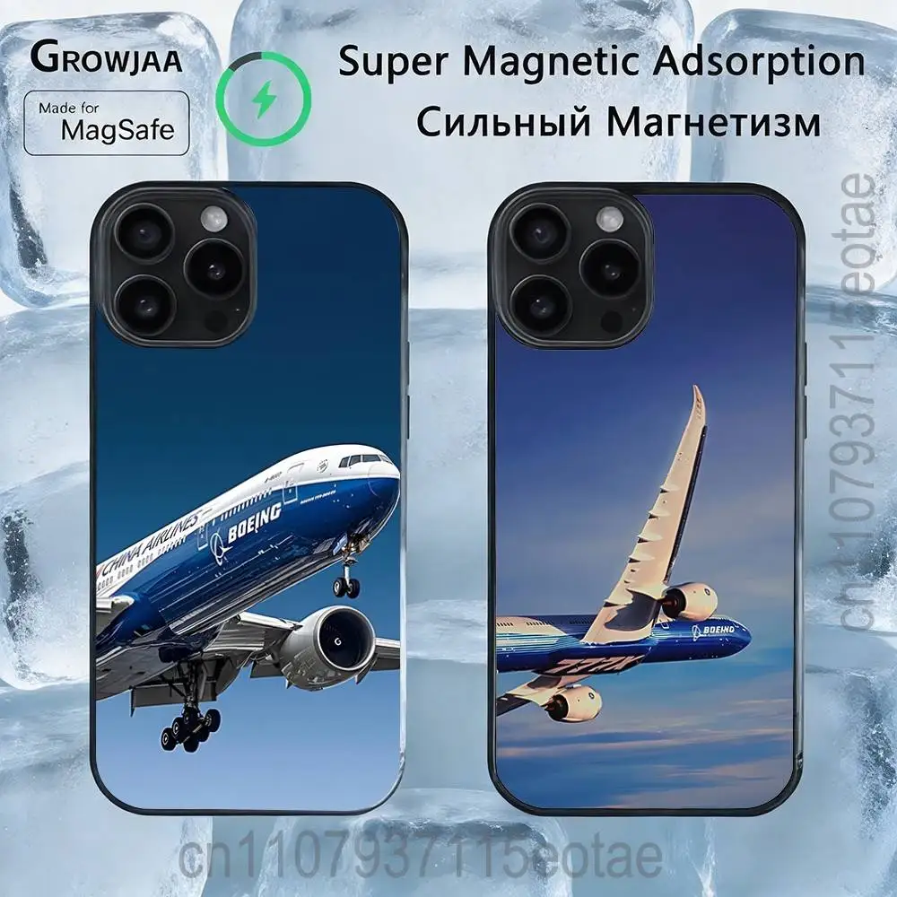 

Top Airplane B-BoeingS 777 For IPhone 17,16,15,14,13,12,11,Pro,Max,Plus,Mini,SE4,E Protective Magnetic Case Cover