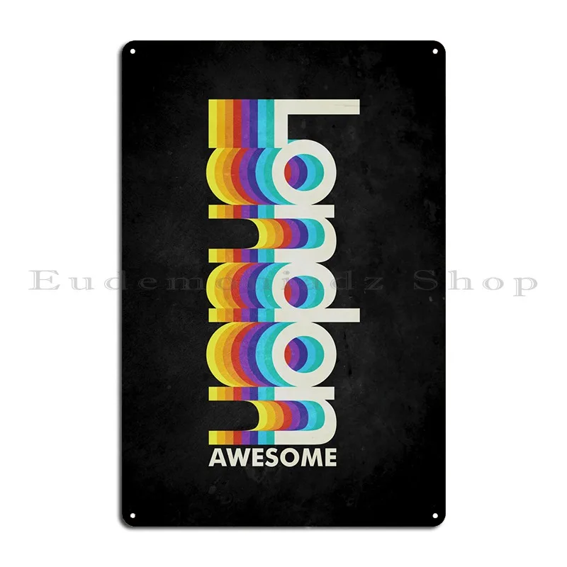 London Awesome Metal Plaque Designer Living Room Club Design Club Tin Sign Poster