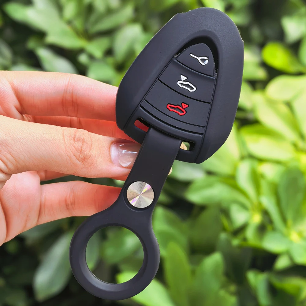 For Porsche 911 997 Boxster 987 Cayman Parts 3 Buttons Silicone Car Remote Key Case Cover Shell Keychian Fob Holder Accessories