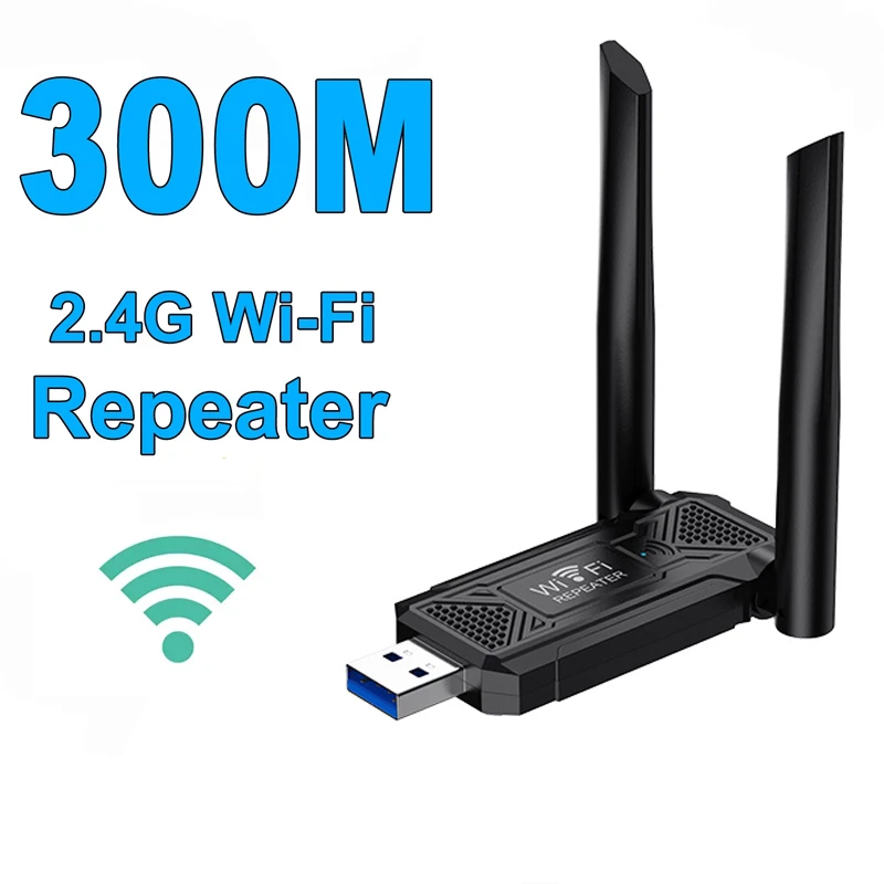 

2.4G 300Mbps Wireless USB WiFi Repeater Extender WiFi Signal Amplifier Booster Long Range Wi-Fi Router Home Network Extension