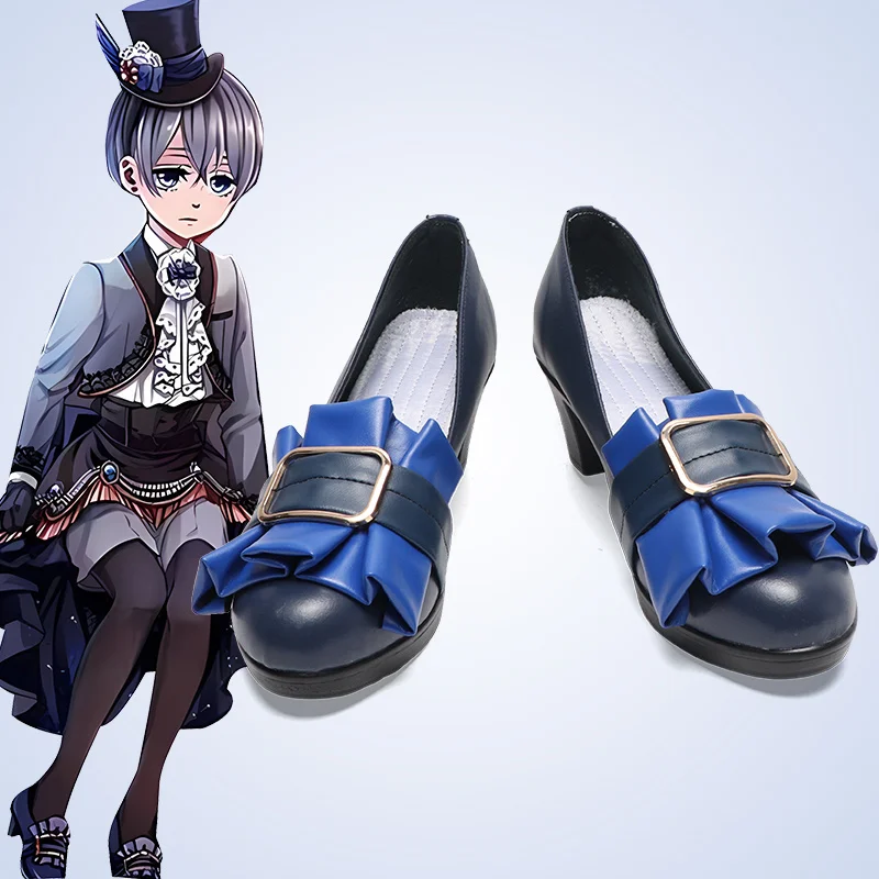 

Anime Cosplay Boots Ciel Phantomhive Black Butler Shoes Halloween Costume Accessories Props Made