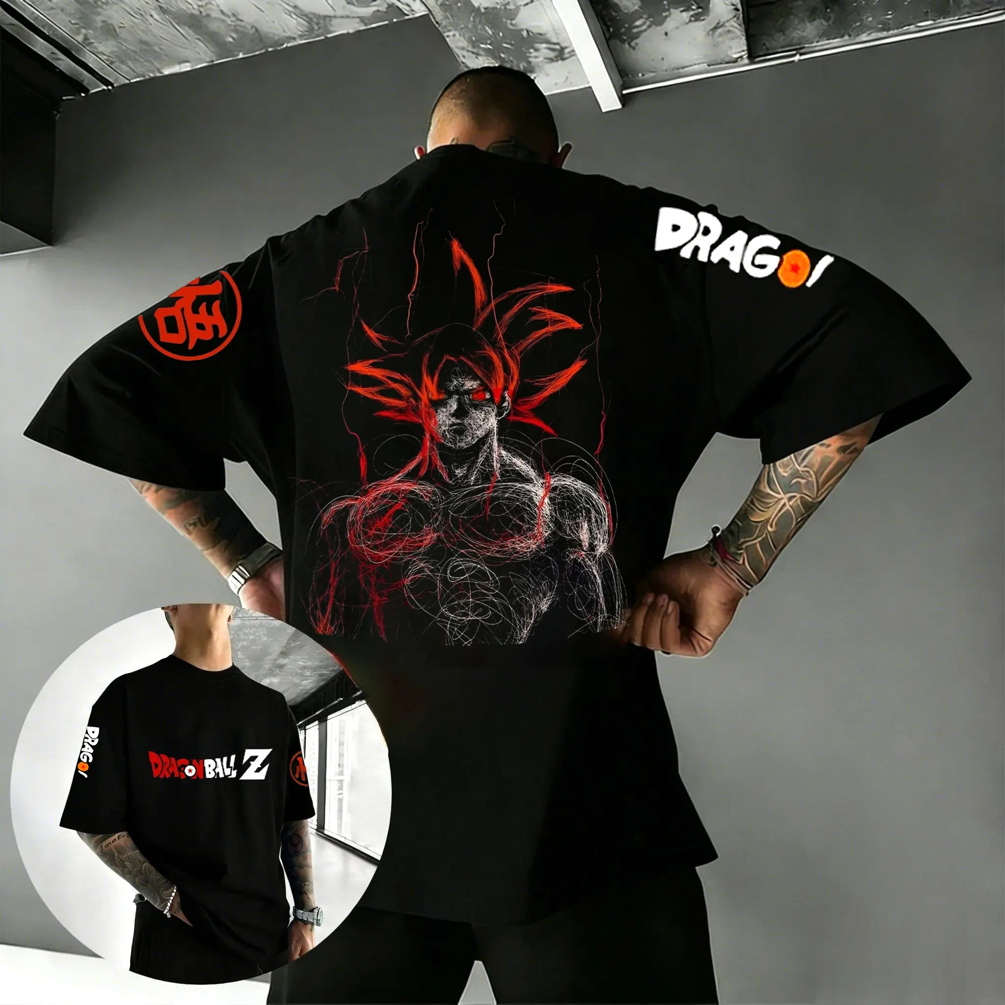 Camiseta de Dragon Ball Z Goku para hombre, camiseta negra de Anime Broly, camisetas gráficas de Manga japonesa de manga corta de algodón 2026 negro, ropa de calle