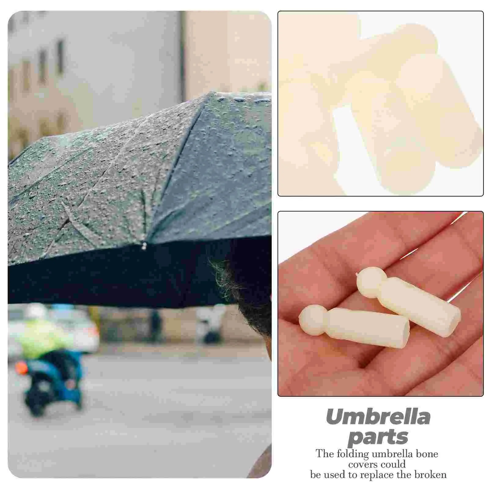 10 Pcs Hedging Umbrella Tail Beads Umbrellas for Rain Folding Bone Covers Repair