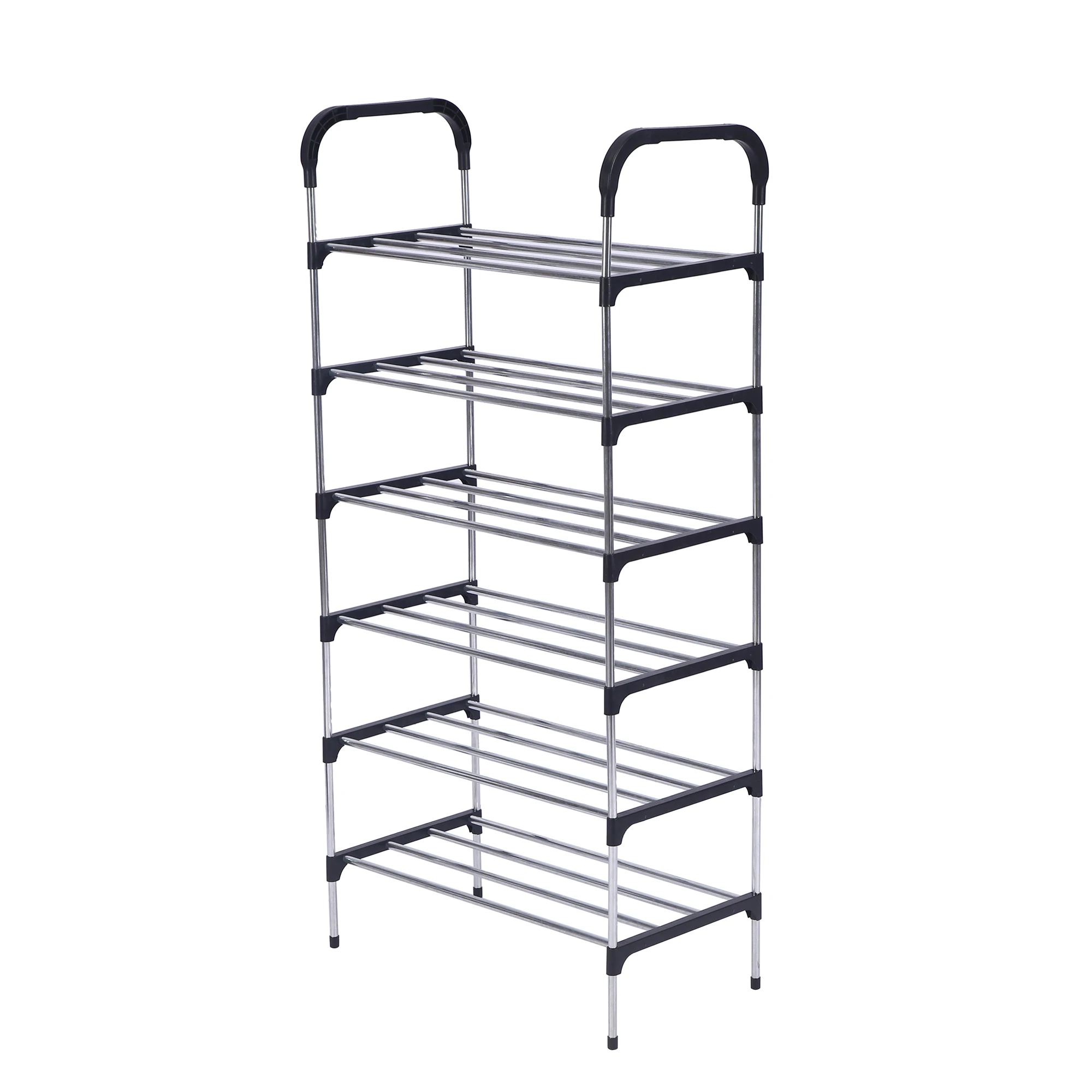 

5-Layer Convertible and Stackable Metal Shoe Rack Portable and Space-Saving Household Furniture for Home Entry Living Room Use