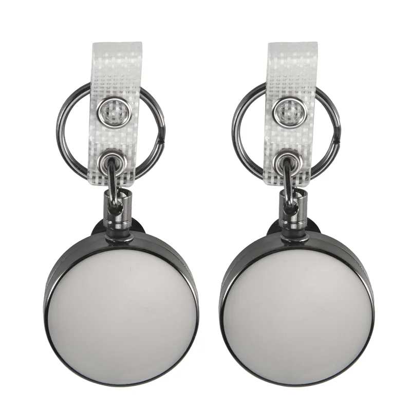 2 حزمة صغيرة الثقيلة حامل شارة قابل للسحب بكرة، حامل شارة الهوية المعدنية مع مشبك حزام حلقة رئيسية لسلسلة مفاتيح بطاقة الاسم (صغير