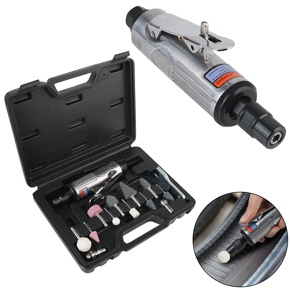 Kit de Machine à polir et à meulage, broyeur à Air, outil de gravure, 1/4 ", 1/8", 16 pièces, broyeur pneumatique