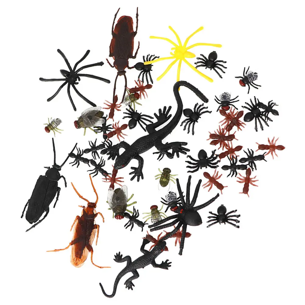 

50 PCS Halloween Costume Funny Prank Toys Decor Simulation Spider Party Joke Fake Animals Outdoor