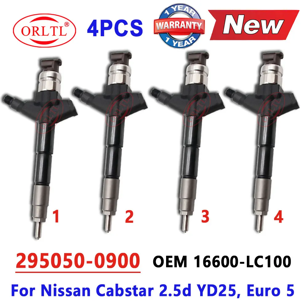 4 Uds 295050-0900 nuevo inyector 16600-LC10A 16600-LC10B boquilla diésel 16600-LC100 DCRI300900 295050-0901 para Nissan Cabstar 2.5d