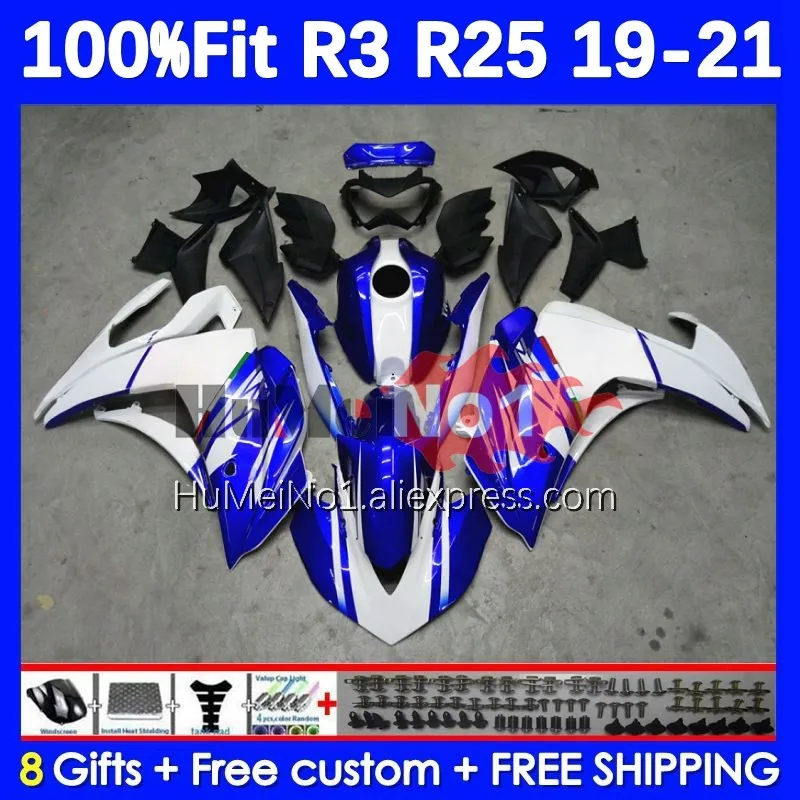 

Injection For YAMAHA YZF-R3 YZFR25 YZF-R25 R 3 25 374No.26 YZFR3 White blue YZF R3 R25 19 20 21 22 2019 2020 2021 2022 Fairing