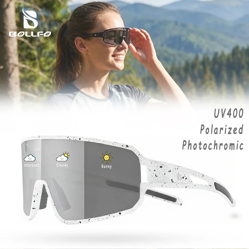 

Polarized Cycling Glasses Men Women Clear Vision Photochromic Road Bike Sunglasses TR90 REVO UV400 Protection Running Eyewear
