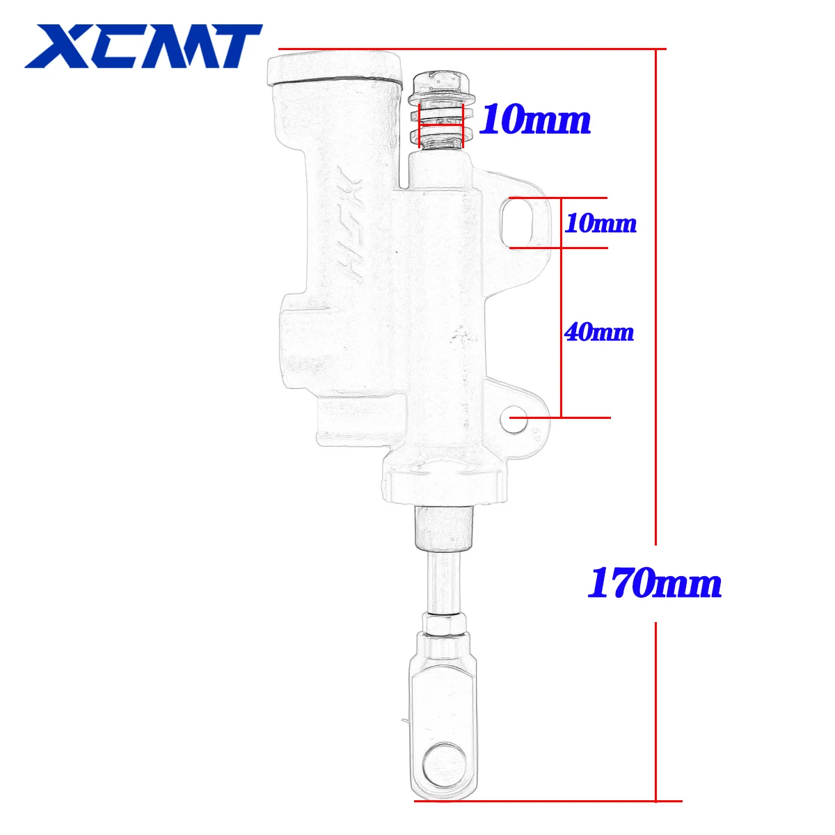 Motorcycle M10 40mm 50mm Double Hole Rear Hydraulic Brake Master Cylinder Pump For 50cc 70cc 110cc 125cc 150cc 250cc Universal