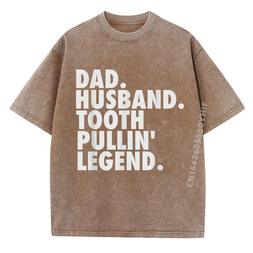Grappige tandartsgeschenken mannen zoon man vader heren T-shirts vrije tijd gewassen T-shirt heren minimalistische bedrukte tops
