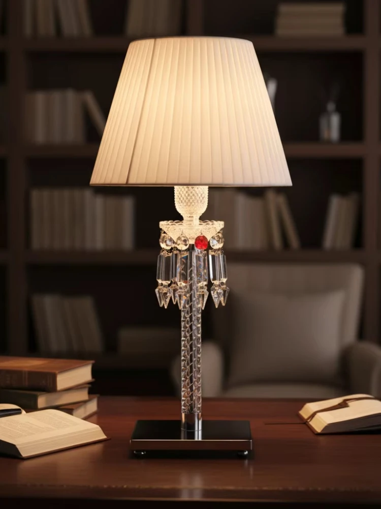 Modern Crystal Desk Lamp Luxury K9 Glass Prism LED Desk Lamp Stainless Steel Base