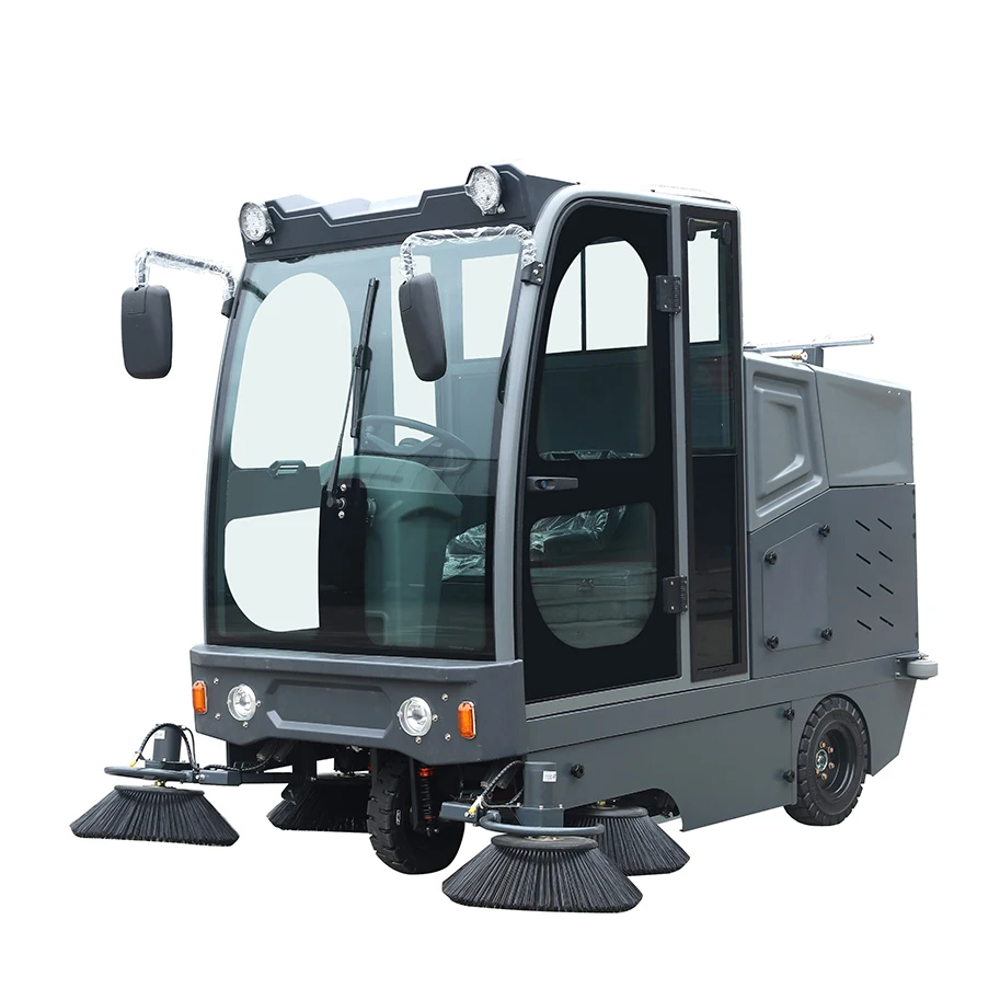 Full Closed Electric Auto-dumping Big Street Sweeper Car Ride On Road Floor Sweeper