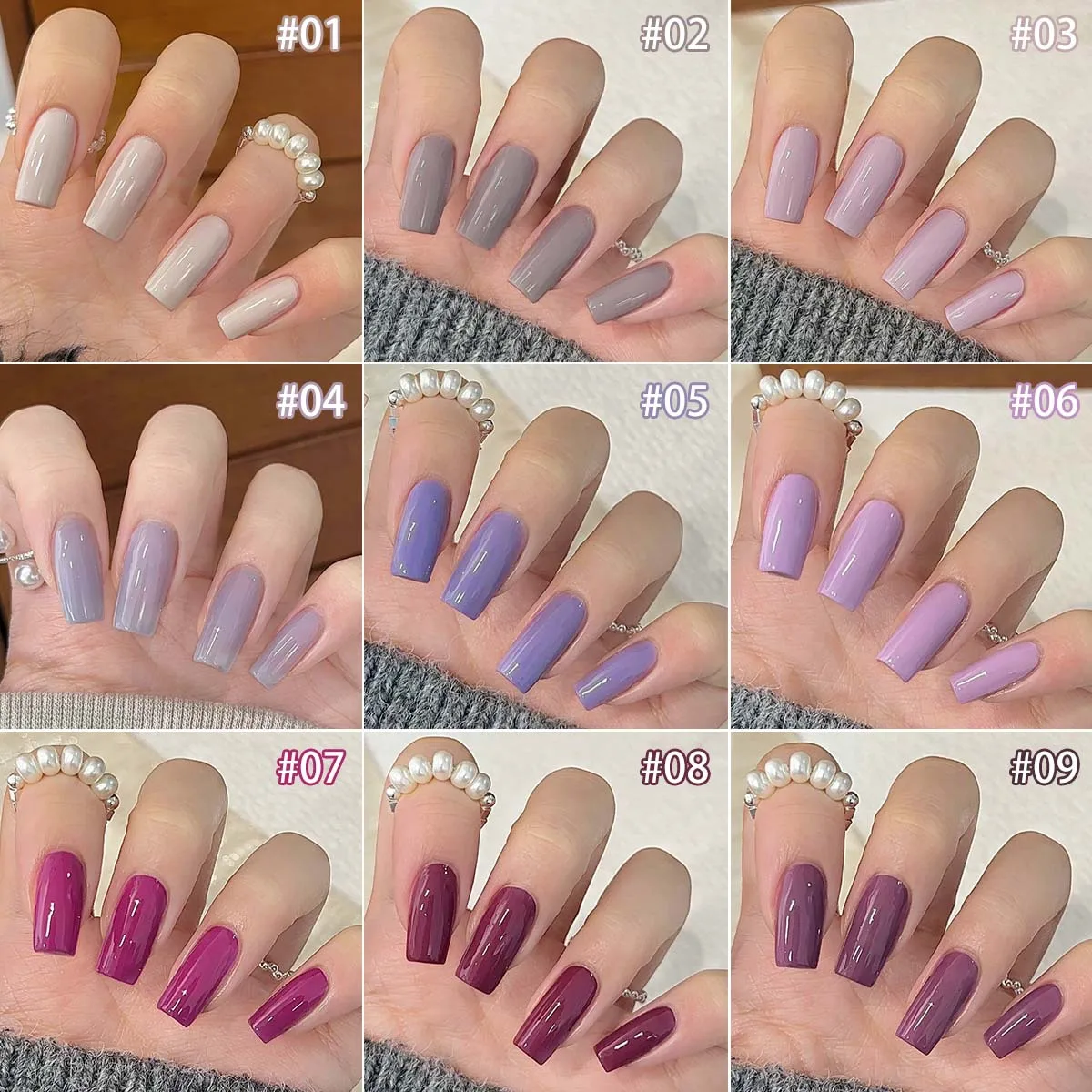 Smalto per unghie gel solido a 9 colori Smalto per unghie gel UV colorato Smalto gel per unghie Palette Crema per manicure Vernici semipermanenti