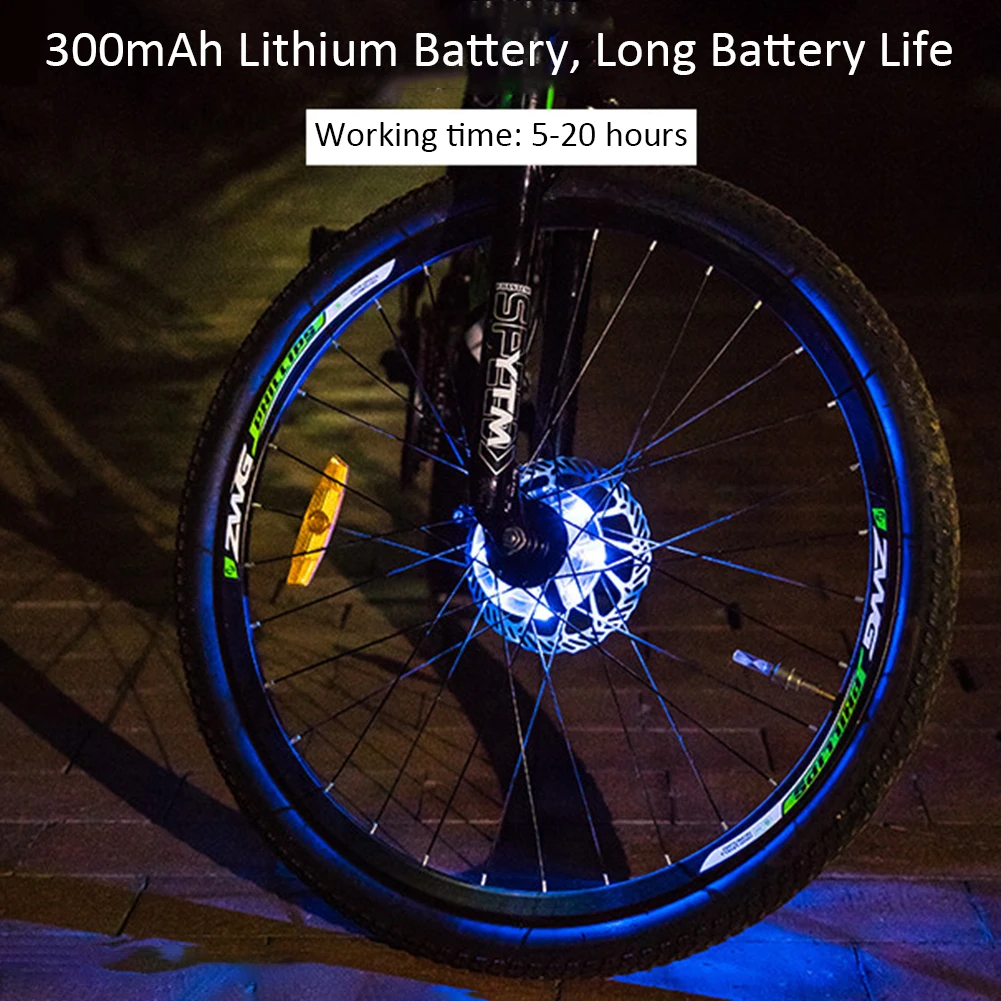 LED Rechargeable Bike Wheel Hub Lights Waterproof USB RGB Colorful Bicycle Spoke Lights For Safety Warning And Decoration