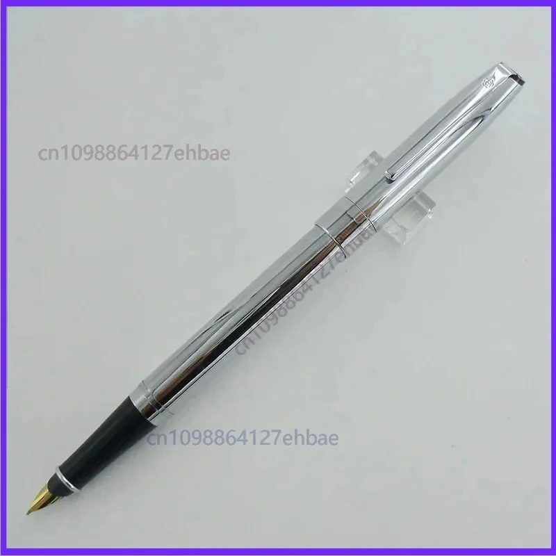 For Hero Silver Matte Fountain Pen  Nib F 0.5MM Nib,Beautiful Pattern with Clip Converter for Office School Meeting Writing