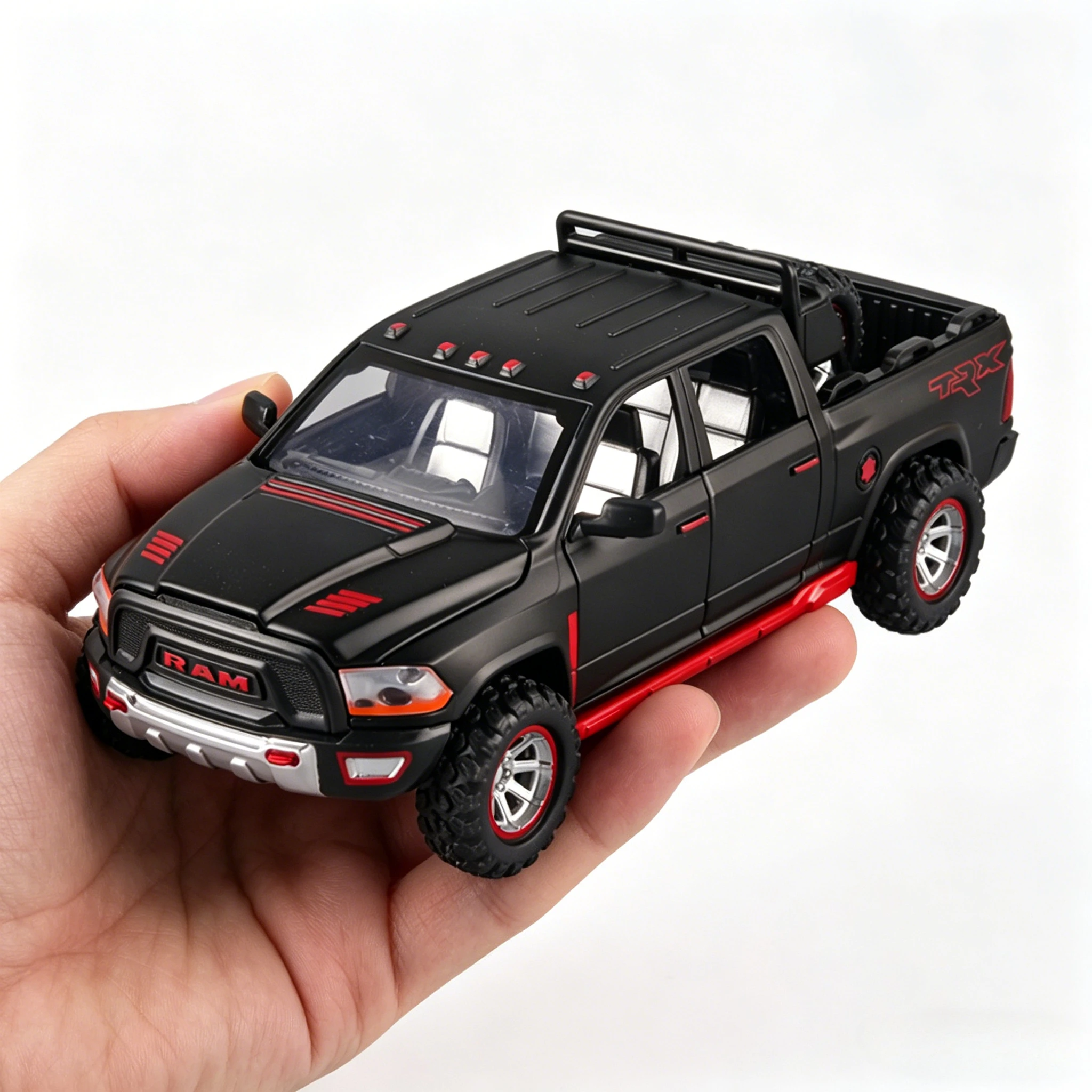 

1:32 Ram Pickup Truck Alloy Off Road Car Diecast Model Sound Light Pull Back Toy Collection Ornament Children Toy Present