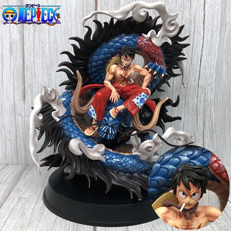 

One Piece Gk Wano Country Coke Luffy Vs Kaido Dragon Oversized Figure Battle Scene Model Statue Exquisite Ornament Creative Gift