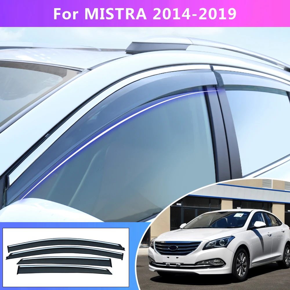 For Hyundai MISTRA 2014-2019 Sun Rain Visor Window Weather Shield Deflector Guard Car Styling Auto Accessories 4pcs Awnings