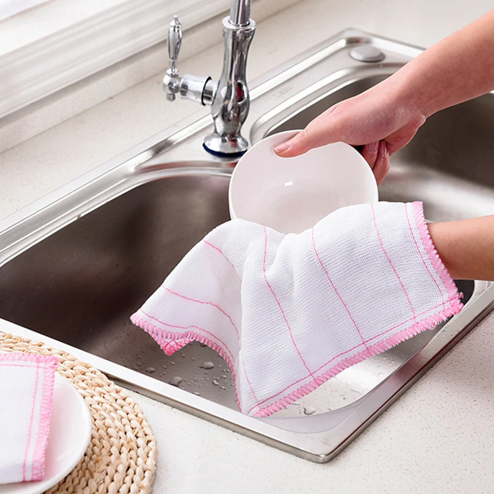 

20Pcs Water Absorbent Dishcloths Durable Kitchen Wiping Towels Strong Scrubbing Power Dishwashing Cloths Household Cleaning Rags