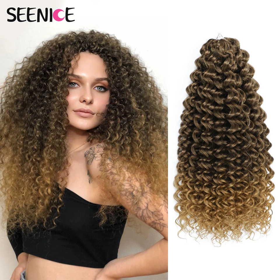 22 Zoll Marshmallow synthetische Afro Curl Häkeln Haar Twist Braid verworrene lockige Flechten Haarverlängerungen Ombre Blonde für BlackWomen – Detail 3