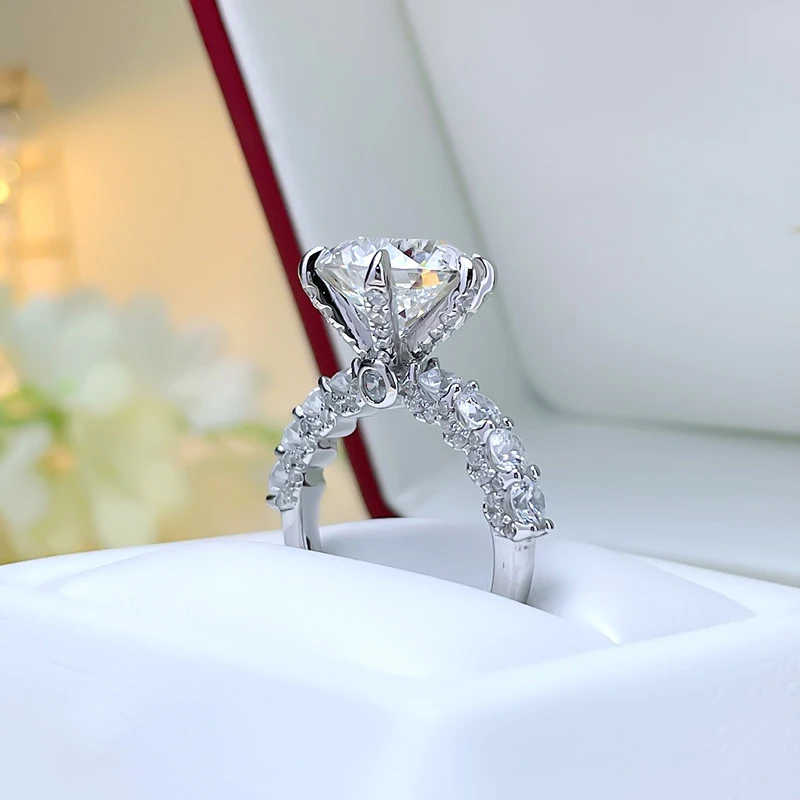 5.1/7.3 karat semua asli Moissanite cincin kualitas terbaik Moissanita Lab berlian 100% S925 murni perak perhiasan cincin GRA