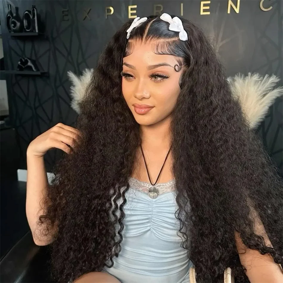 

Deep Curly Lace Front Wig 100% Human Hair Wigs On Clearance Sale Pre Plucked Water Wave 13x4 30 34 Inch Lace Frontal Closure Wig