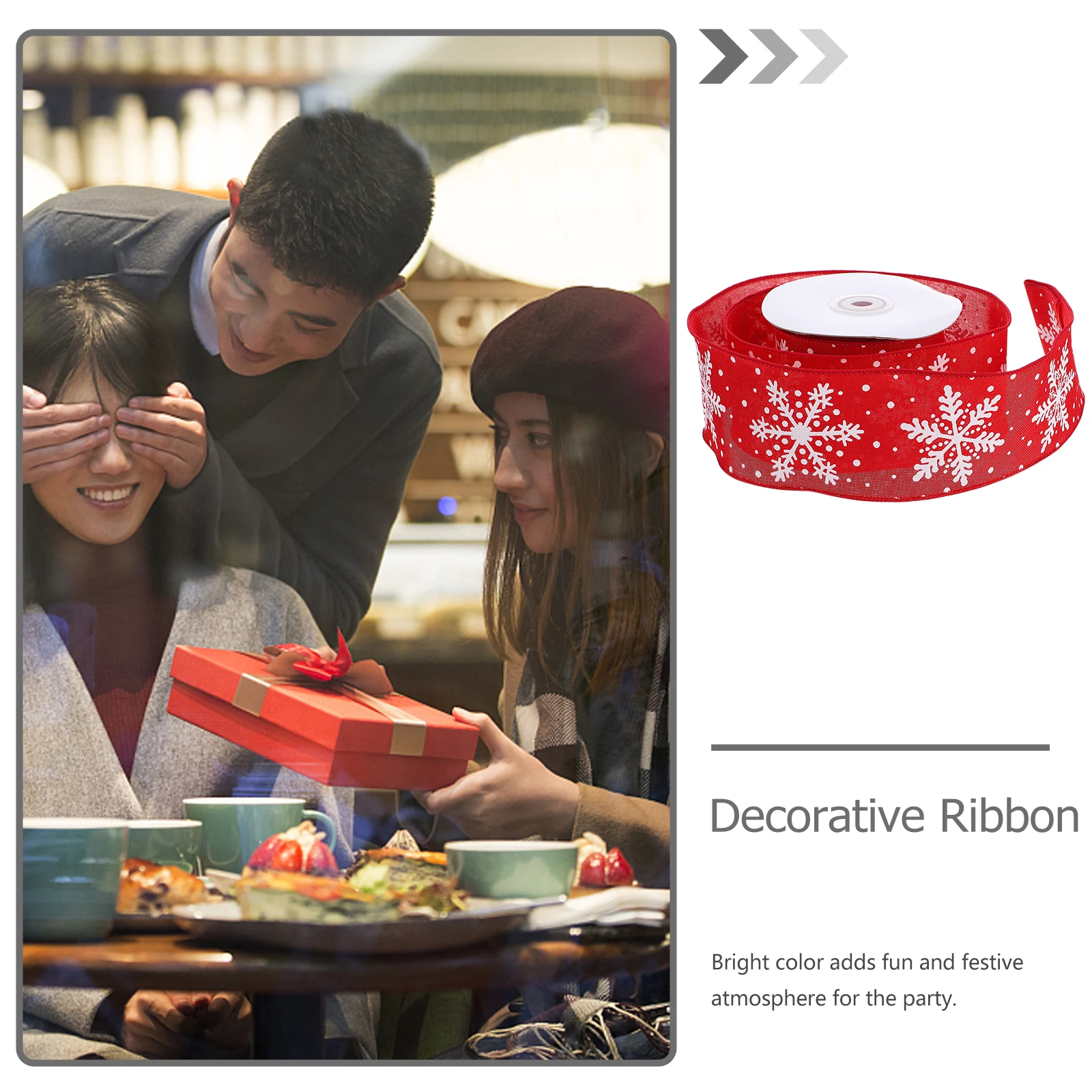 

Christmas Snowflake Ribbon Ribbons for Crafts Party Decorations Wrapping Presents