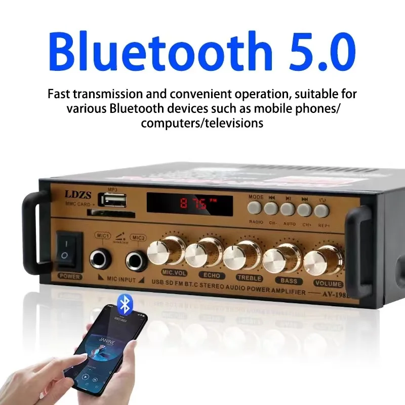 BT-198E audio verstärker 2ch lcd display hifi audio stereo bluetooth fm radio tragbares auto home 600w fernbedienung leistungs verstärker