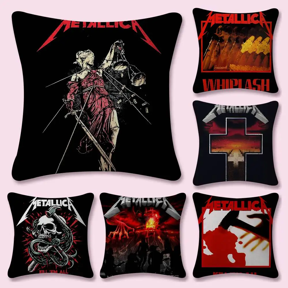 Band M-METALLICA Anime Cushion Cover Soft Decorative Square Cushion Covers 45x45cm Pillowcases For Sofa Couch Bedroom