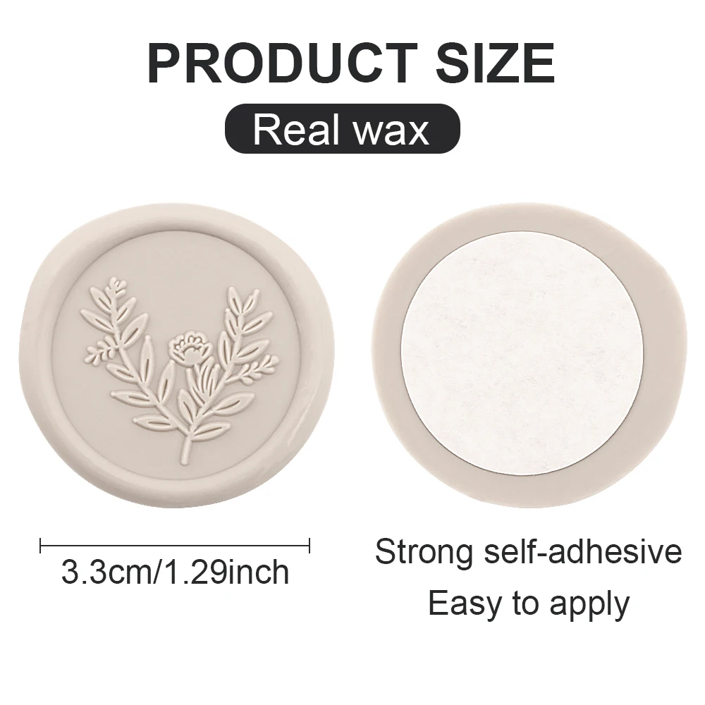25pcs/set Wax Seal Stickers Embossed Heart Footprint Rosemary Branch Be Our Guest Pattern Self-adhesive Stickers for DIY Cards