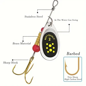 Hardspinner Köder mit akutem Haken, Metalllöffel Köder 6 Hauptverkaufspinner für Meer - №6