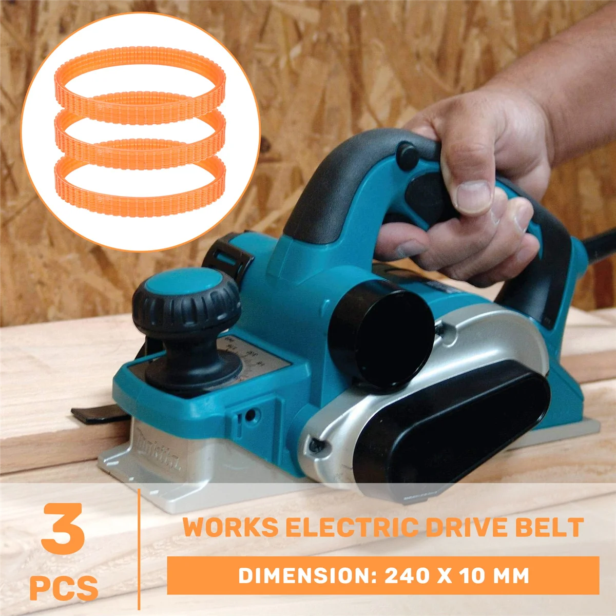 3 x 240mm PU 구동 벨트 스트랩, Makita 1900 B G용 전동 유성